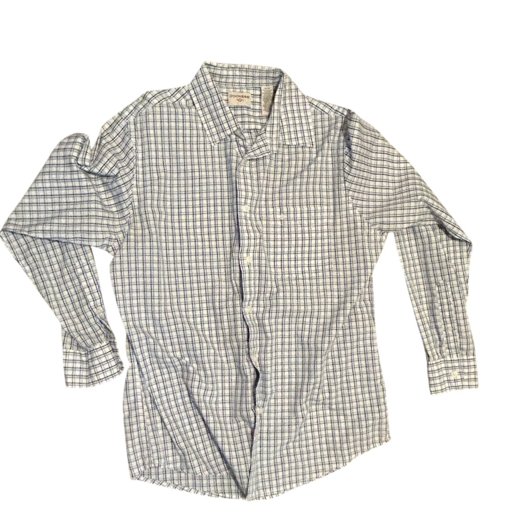 Dockers White and Blue Casual Button Down Shirt